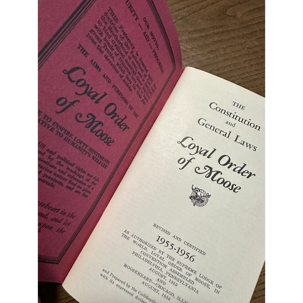 Vintage 1955-1956 Loyal Order of Moose General Laws booklet